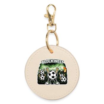 Block West | Football Fan Shirt – Curve & Stadium - Round Keyring - oyster - Front