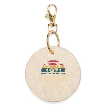 Awesome Since 1971 1971 Birthday Gift - Round Keyring - oyster - Front
