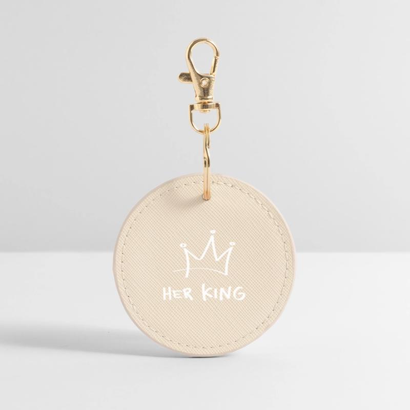 Her King – His Queen | Zeitloses Paar Statement Runder Schlüsselanhänger