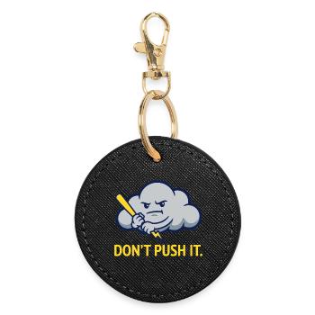 The Grumpy Storm Cloud Warning - Round Keyring - black - Front