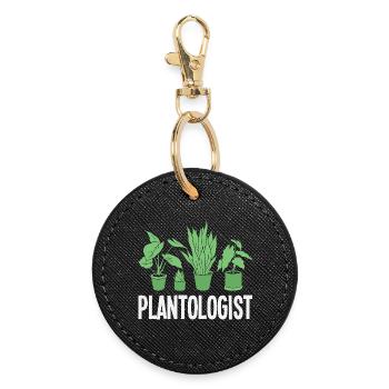 Plantologiste Fleur drôle d’amoureuse des plantes - Porte-clés rond - noir - Devant