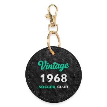 Vintage 1968 – Soccer Club Retro Birth Year - Round Keyring - black - Front