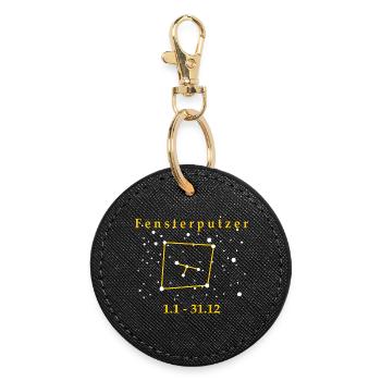 Window Cleaner Zodiac Cleaner Building Cleaner - Round Keyring - black - Front