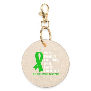 Bile duct cancer - Round Keyring - oyster - Front