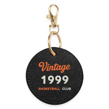 Vintage 1999 – Basketball Club Retro Geburtsjahr - Runder Schlüsselanhänger - Schwarz - Vorne