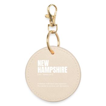 Texte de la neige du New Hampshire - Porte-clés rond - huître - Devant