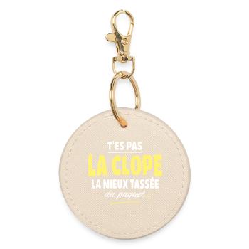 You're not the best cigarette smoker - Round Keyring - oyster - Front