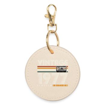 1977 Jahrgang Vintage Retro Geburtstag Geschenk - Runder Schlüsselanhänger - Auster - Vorne