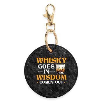 Whisky Wisdom Funny Alcohol Bourbon Lover Design - Round Keyring - black - Front