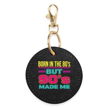 Born in the 80s But 90s Made Me Retro - Runder Schlüsselanhänger - Schwarz - Vorne