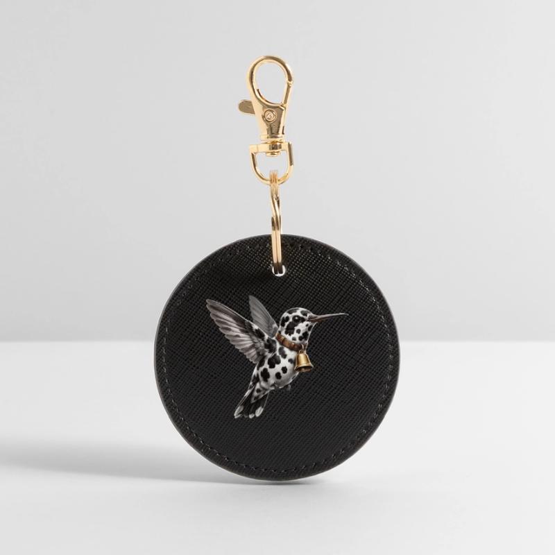 Funny Mixed Hummingbird Cow Pattern Round Keyring