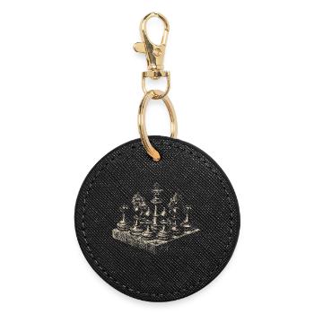 Vintage Schach Design für Schachliebhaber Klassisc - Runder Schlüsselanhänger - Schwarz - Vorne
