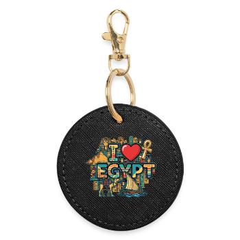 J’adore les vacances en Égypte - Porte-clés rond - noir - Devant