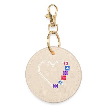 Quilting Passion | Cœurs et Blocs de Patchwork - Porte-clés rond - huître - Devant