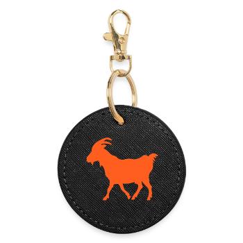 Ziege orange GOAT - Runder Schlüsselanhänger - Schwarz - Vorne