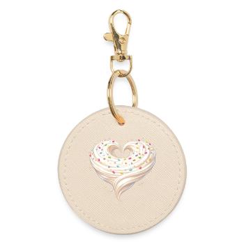 Design sucré en forme de cœur à la crème - Porte-clés rond - huître - Devant