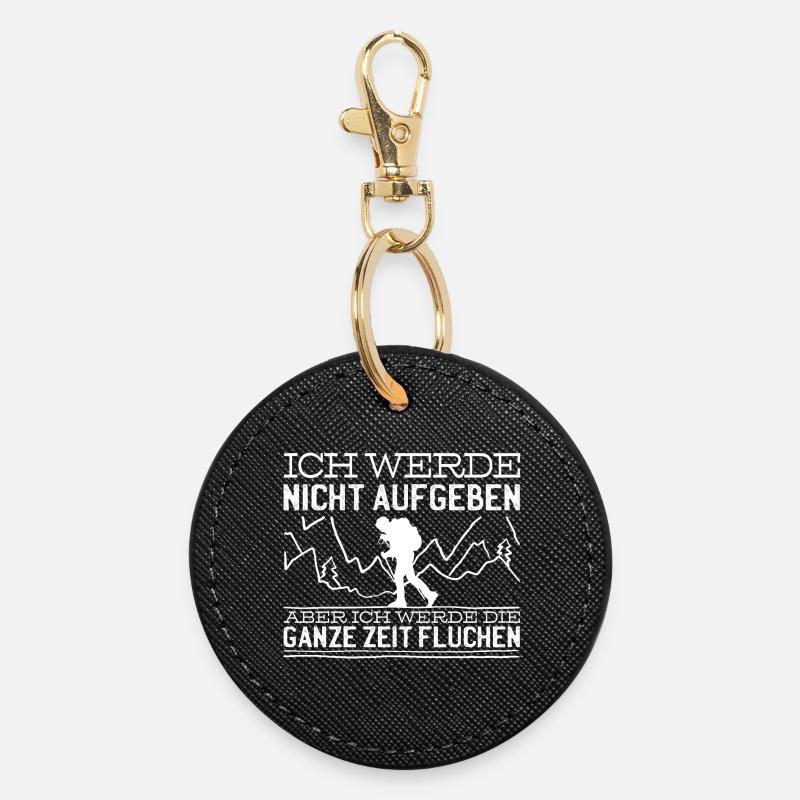 Wander Spruch - Runder Schlüsselanhänger - Schwarz