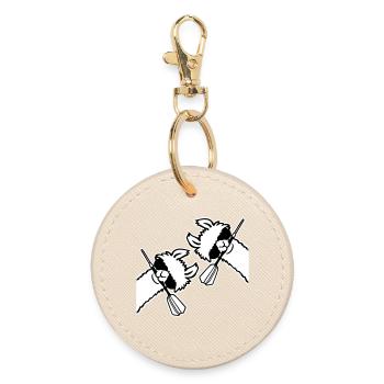 Two Cool Llamas Sunglasses Dart Maul Team - Round Keyring - oyster - Front
