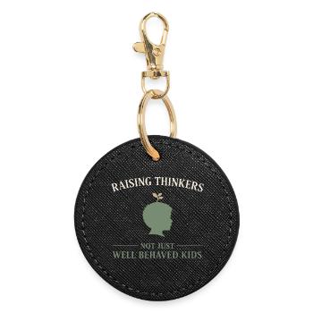 Montessori mother, Gentle parenting, Mindful - Round Keyring - black - Front