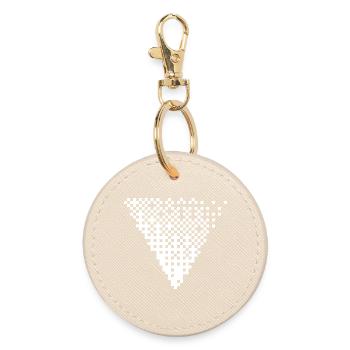 Grille triangulaire de pixels à demi-tons - Porte-clés rond - huître - Devant