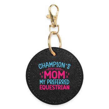 Hobby Horse Rider MOm Preferred Equestrian English - Round Keyring - black - Front