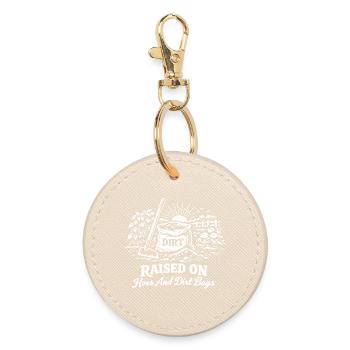 Grew up with hoes and scumbags – funny ones - Round Keyring - oyster - Front