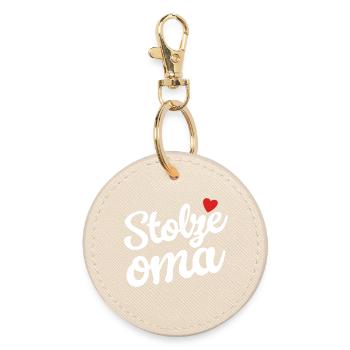 Stolze Oma - Runder Schlüsselanhänger - Auster - Vorne