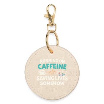 Night Shift Nurse, Tired - Round Keyring - oyster - Front
