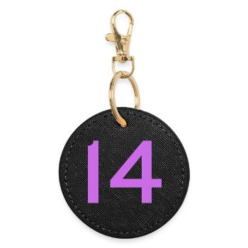 14 - Round Keyring - black - Front
