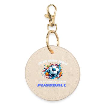 WM Aus dem Weg ich muss zum Fußball - Runder Schlüsselanhänger - Auster - Vorne
