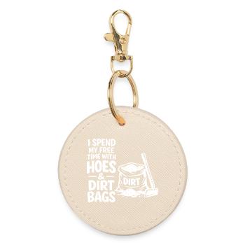 Je passe mon temps libre avec des filles et des - Porte-clés rond - huître - Devant
