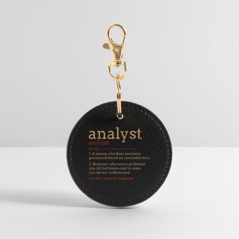Analyst Blueprint Typography Round Keyring