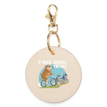 E-Bike à peine tenté Funny Grizzly - Porte-clés rond - huître - Devant