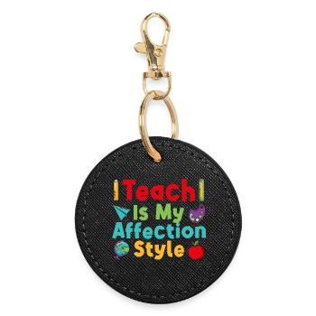Pre K Teacher Affection Style Kindergarten Teacher - Runder Schlüsselanhänger - Schwarz - Vorne