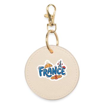 Sticker France Kawaii Croissant Paris - Porte-clés rond - huître - Devant