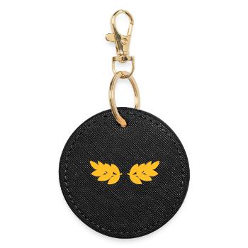 Lorbeerkranz Gold - Round Keyring - black - Front