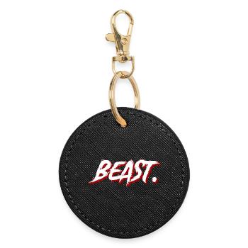 Beast Graffiti Pinseltext - Runder Schlüsselanhänger - Schwarz - Vorne