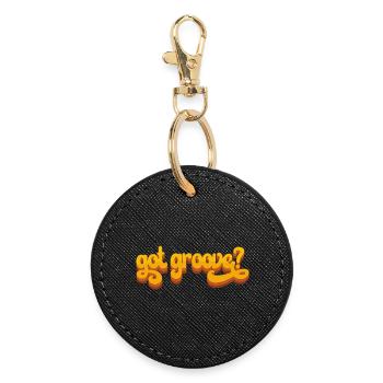 Vintage Funk Soul Music Got Groove? Retro 60s 70e - Round Keyring - black - Front