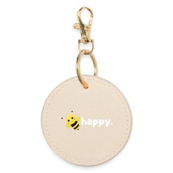 Abeille heureuse. Sois heureux. |conception d’abeille de jeu de mots drôle| - Porte-clés rond - huître - Devant