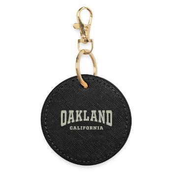 Oakland Kalifornien Typografie T-Shirt - Runder Schlüsselanhänger - Schwarz - Vorne