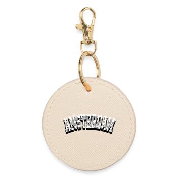 Amsterdam City Design - Round Keyring - oyster - Front