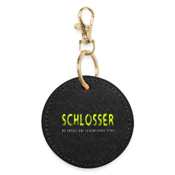 Schlosser Handwerker Design - Runder Schlüsselanhänger - Schwarz - Vorne