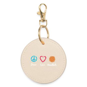 Peace Love Handball - Round Keyring - oyster - Front
