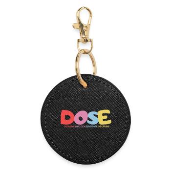 DOSE-Dopamin•Oxytocin•Serotonin•Endorphine - Runder Schlüsselanhänger - Schwarz - Vorne