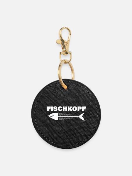 FISCHKOPF - Runder Schlüsselanhänger - Schwarz