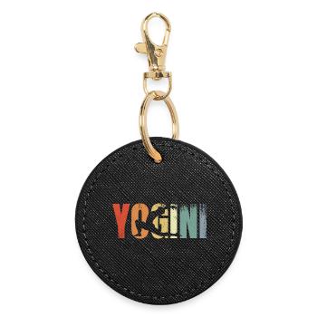 Yogini Vintage Look - Runder Schlüsselanhänger - Schwarz - Vorne