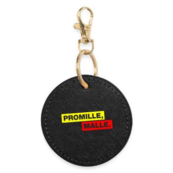 Promille, Malle - Runder Schlüsselanhänger - Schwarz - Vorne