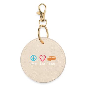 Peace Love Buses - Runder Schlüsselanhänger - Auster - Vorne
