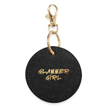 Glammer Girl Gold Luxury Exclusive Girl - Round Keyring - black - Front