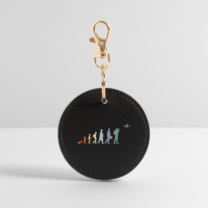 Airplane Observer Evolution Round Keyring